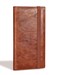 Yarnic Checkbook Cover for Personal Checkbook Checkbook Holder with Pen Holder Builtin Clear Plastic Divider for Duplicate Checks Brown