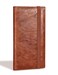 Yarnic Checkbook Cover for Personal Checkbook Checkbook Holder with Pen Holder Builtin Clear Plastic Divider for Duplicate Checks Brown