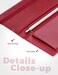 Yarnic Checkbook Cover for Personal Checkbook Checkbook Holder with Pen Holder Builtin Clear Plastic Divider for Duplicate Checks Dark Red