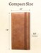 Yarnic Checkbook Cover for Personal Checkbook Checkbook Holder with Pen Holder Builtin Clear Plastic Divider for Duplicate Checks Light Brown