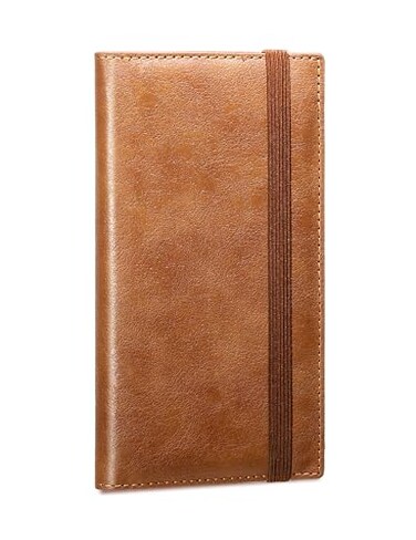 Yarnic Checkbook Cover for Personal Checkbook Checkbook Holder with Pen Holder Builtin Clear Plastic Divider for Duplicate Checks Light Brown