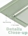 Yarnic Checkbook Cover for Personal Checkbook Checkbook Holder with Pen Holder Builtin Clear Plastic Divider for Duplicate Checks Sage Green