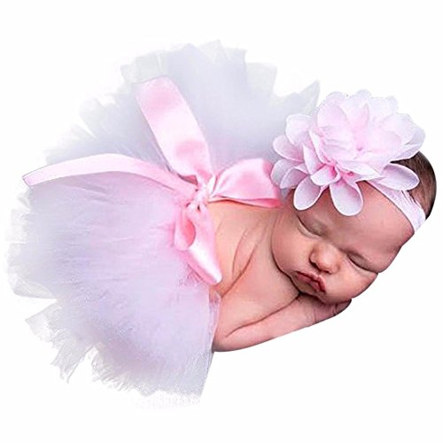 blingkingdom Blingkingdom Newborn Baby Girls Photo Photography Prop Tutu Skirt Dress Headband 04 Month