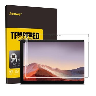 Adeway Microsoft Surface Pro 7 Pro 7 Plus Screen Protector Precise cutoutsTempered GlassUltra SensitiveLifetime Replacement Only Compatible for Surface Pro 7 123 Inch