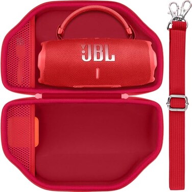 Baval Hard Portable Case Compatible with JBL Charge 6Charge 5 Portable Waterproof Bluetooth SpeakerRed Case