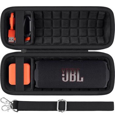 Baval Hard Portable Case Compatible With JBL Flip 7 Portable Wireless Bluetooth Waterproof SpeakerBlack Case