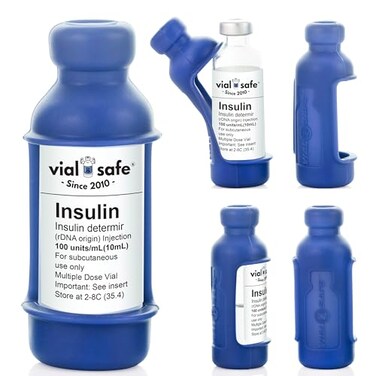 Vial Safe Fits Lantus Admelog Apidra Insulin Vial Protector Case Secure 10mL Bottle Protector Cover 2Pack Navy Blue