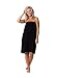 Robe Direct Womens Terry Cloth Spa and Bath Towel Wrap with Adjustable Closure Elastic Top Black LargeOne Size