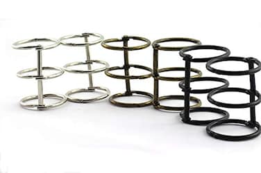 RuiLing 6pcs 3Hole Loose Leaf Binder Desk Calendar Binding Rings 3Ring DIY Metal Split Hinged Clip for Notebook Diary Photo Album Binding 25x25x40mm Silver Black Bronze
