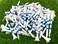 NorthPointe 3 Golf Tees Plastic WhiteBlue Stripes 100 Plastic Golf Tees in Bulk 100 3 14
