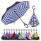 LLanxiry Inverted Umbrella Windproof Reverse Umbrella with CShaped Handle SelfStanding DoubleLayer Canopy for Car Travel Everyday Use
