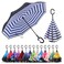 LLanxiry Inverted Umbrella Windproof Reverse Umbrella with CShaped Handle SelfStanding DoubleLayer Canopy for Car Travel Everyday Use