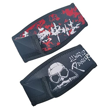 5M3M DIVING Scuba Mask Strap Cover Neoprene Diving Mask Strap Wrapper for Snorkel Mask with Hook and Loop Fastener Diving Flag Pattern and CCR Pattern Reversible Two Sides BackWhiteRed