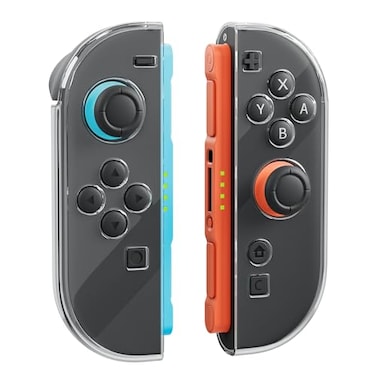 FUNDIARY Replacement for Nintendo Switch 2 Controller Switch Wireless Controllers Compatible with Switch 2 Shockproof Hard PC Protective Cover with 2 Thumb Caps Clear