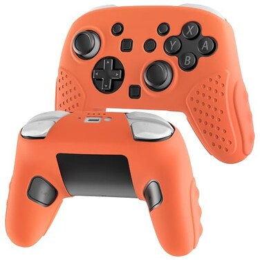 PAWDIARY 2025 Soft Silicone Case Compatible with Nintendo Switch 2 Pro Controller AntiSlip Switch 2 Pro Controller Protective Cover Skin Ergonomic Comfort Handle Design Orange