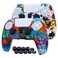 Jusy 2 Pack Compatible with PS5 Controller Soft Silicone Skin SweatProof DustProof AntiSlip Case Cover Protective Accessories Set for PS5 DualSense Controller with 10 Thumb Grips Graffiti