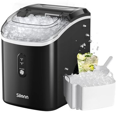 Silonn Nugget Ice Maker Countertop 33lbs24H Pebble Ice Maker Machine with SelfCleaning Function Portable Ice Makers for Home Kitchen Office
