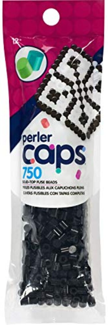 Perler SolidTop Caps Fuse Beads Black 750pcs