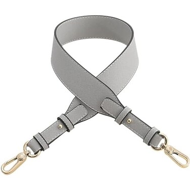 momo mo Leather CrossbodyStrap Shoulder Bag StrapReplacement Purse Faux LeatherStrap Adjustable Bag ReplacementStrap for Handbag Silver Clasp Grey