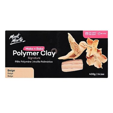 Mont Marte Make n Bake Polymer Clay 400gm Block Beige
