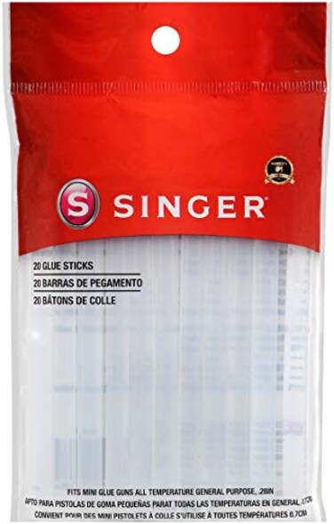 SINGER 00486 Mini Glue Sticks 20Count CT Clear