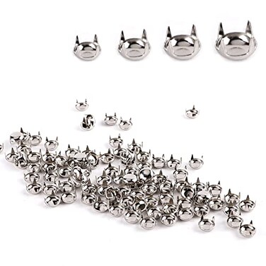RUTICH 200pcs 5MM Antique Silver Round Dome Metal Studs Spots Nailheads Fastners