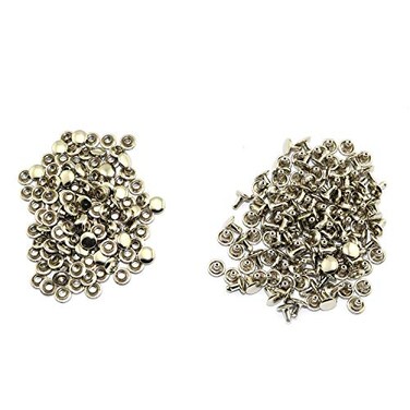 RuiLing 120pcs 8x8mm Silver Double Cap Rapid Rivets Round Head Decorative Rivets DIY Leather Craft Studs 516 inch