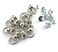RuiLing 30pcs 8x6mm Screwback Round Head Rivet with Pull Ring Metal Handmade DIY Accessory Nail Heads Stud Leather Craft Screw Rivets Silver