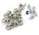 RuiLing 30pcs 8x6mm Screwback Round Head Rivet with Pull Ring Metal Handmade DIY Accessory Nail Heads Stud Leather Craft Screw Rivets Silver