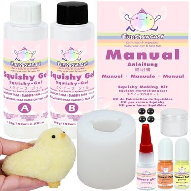 FUNSHOWCASE Taba Squishy Maker Big Chick Silicone MoldGelKits Fufu Squish Making Pack