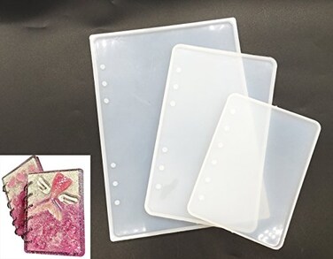 KOOTIPS 3 PcsSet Notebook Resin Casting Molds A5 A6 A7 Notebook Silicone Mold with Resin Epoxy DIY Craft MakingSemiTransparent Mould