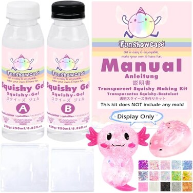 FUNSHOWCASE Taba Squishy Making Kit Clear Gel Flex Rubber Crystal Liquid Silicone 17oz Pack