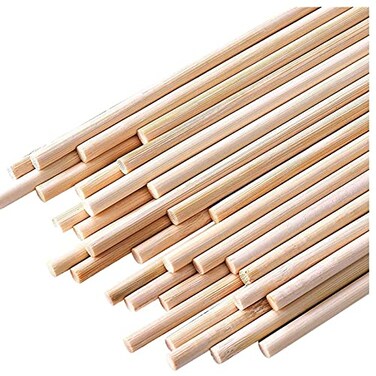 HOPELF 25PCS Wooden Dowel Rods 14 x 6 Inch Bamboo Sticks for Crafts Cake Dowels and DIY Projects