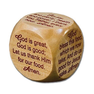 Faithworks Mealtime Prayer Cube 12Pk Brown Wood Rectangular Cube