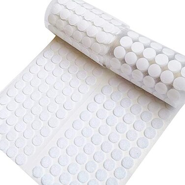 Rena Chris Self Adhesive Dots Strong Adhesive 1000pcs 500 Pairs 059 Diameter Sticky Back Nylon Dots Hook Loop Dots with Waterproof Sticky Glue Tapes Very Suitable for Classroom Office Home White