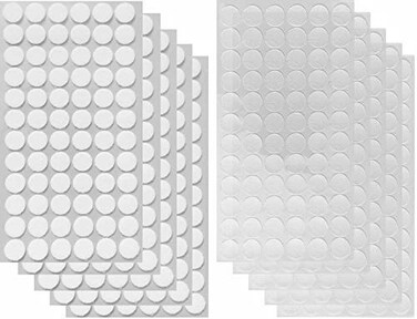 Rena Chris Self Adhesive Dots Strong Adhesive 1000pcs 500 Pairs 059 Diameter Sticky Nylon Dots Hook Loop Dots with Waterproof Sticky Glue Tapes Suitable for Classroom Office Home Translucent