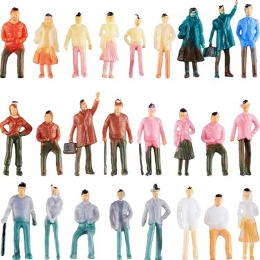 Gejoy 100 Pcs Miniature People Figurines 175 Scale Model Trains Architectural 098in Plastic Mini Tiny People Sitting and Standing for Diorama