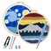 Allazone Punch Needle Starter Kit Pattern Fabric Embroidery Adjustable Embroidery Pen for Adults Kids Beginners Mondlicht See