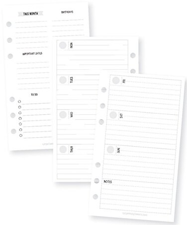 Carpe Diem by Simple Stories Personal Horizontal Format Weekly Planner Inserts