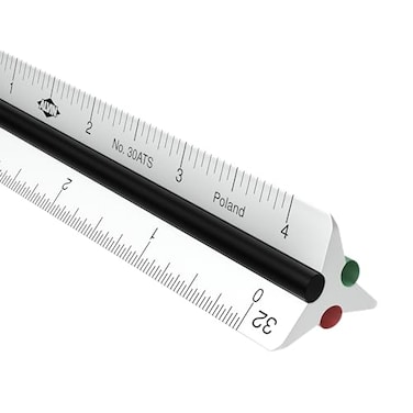 ALVIN 30ATS Mini Aluminum Architect Triangular Scale Ruler Drawing and Design Tool for Students and Professionals Great for Drafting Architecture and Art 4 Inches