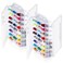 Mifoci 2 Pcs 46 Grids Thread Holder Double Sided Sewing Thread Organizer Portable Clear Plastic Holder for Embroidery Sewing Crafts Beads Embroidery Floss Small Toys