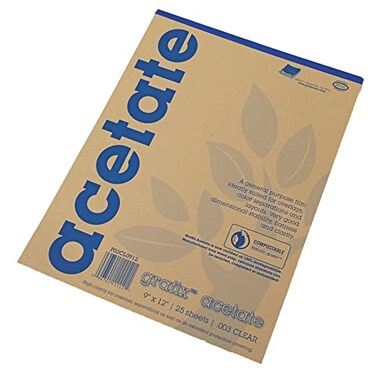 Grafix Acetate Pad 9 x 12 Inches Clear 25 Sheets