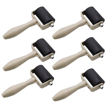 HRJZF 6 Pack Rubber Brayer Roller for PrintmakingAnti Skid Tape Construction Tools PrintGreat for Gluing Application AlsoInk and Stamping Tools 14 Inch