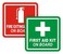 Jay Graphics 3 Fire Extinguisher First Aid Kit on Board Vinyl Decals Stickers Labels Pair