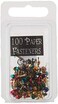 CREATIVE IMPRESSIONS Mini Painted Metal Paper Fasteners 100Pack Assorted Metallic Round