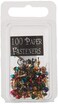 CREATIVE IMPRESSIONS Mini Painted Metal Paper Fasteners 100Pack Assorted Metallic Round