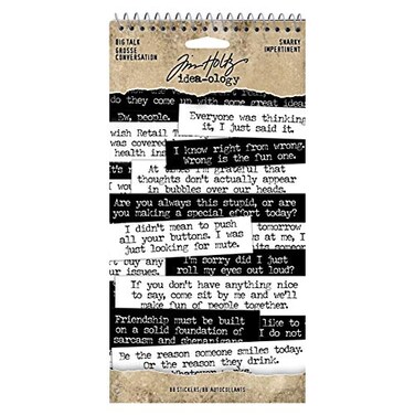 Tim Holtz Advantus Big Talk Snarky Word Stickers black and white