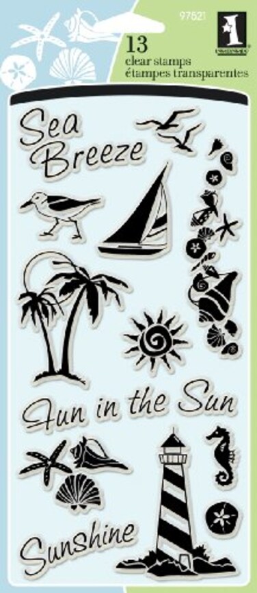 Inkadinkado Nautical Beach Clear Stamp Set 13pc