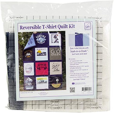 June Tailor Reversible TShirt Navy Sashing Quilt kit XLarge