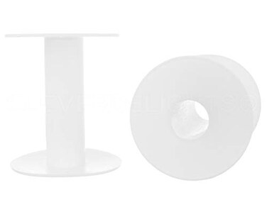 CleverDelights 3 White Plastic Spools 3 Pack Empty Spools Crafts Thread Cord Wire Rope Roll